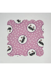 Lilac Cat Patterned Digital Printed Cocktail Napkin Washable Laser Cut
